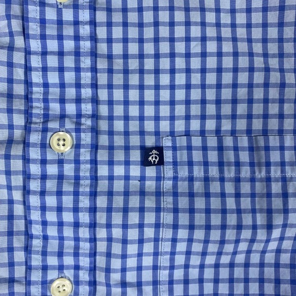 Brooks Brothers Mens Button Down Shirt Blue Gingham Check Long Sleeve Size L 346 - Picture 2 of 7